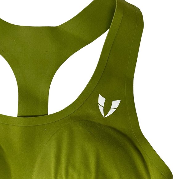 Firm Abs Racerback Sports Bra Womens XS Olive Green New Padded - Picture 3 of 11